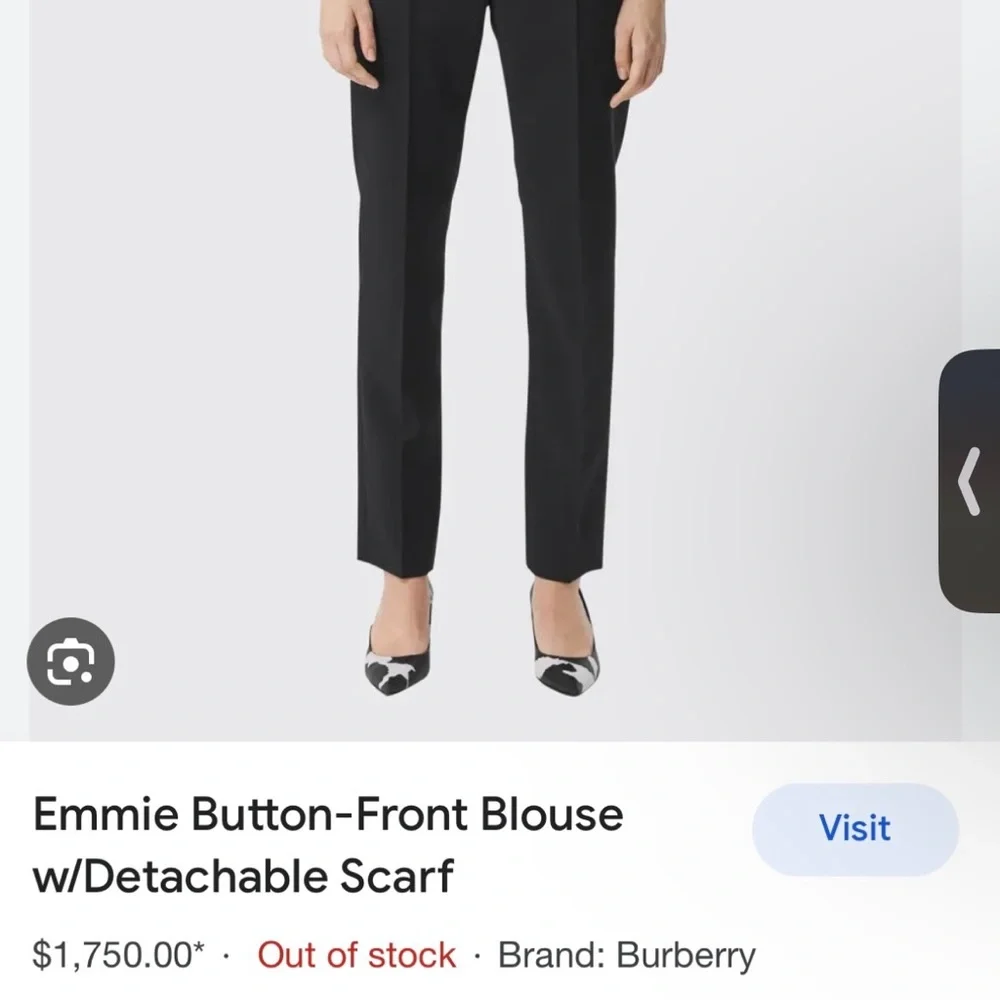 Emmie Button-Front Blouse w/Detachable Scarf - Picture 3 of 3